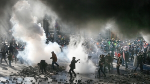 Protests in Kiev have turned violent for the first time in weeks (Pic: EPA)