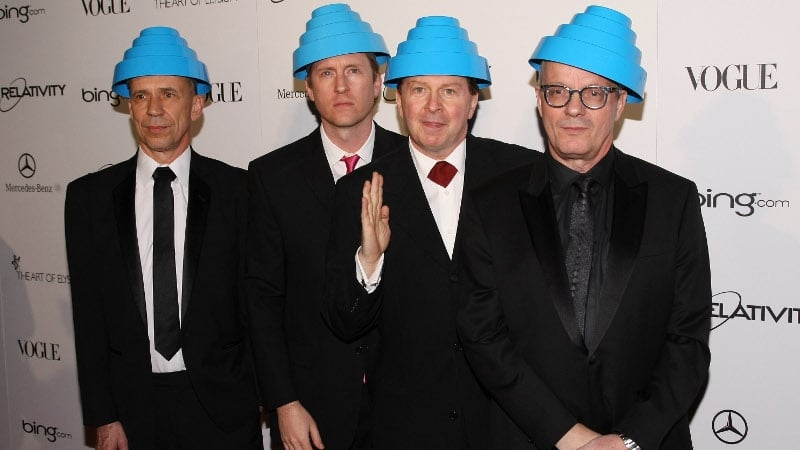 Not just men but Devo: Bob (Casale second from left) with bandmates Bob Mothersbaugh, Gerald Casale and Mark Allen Mothersbaugh