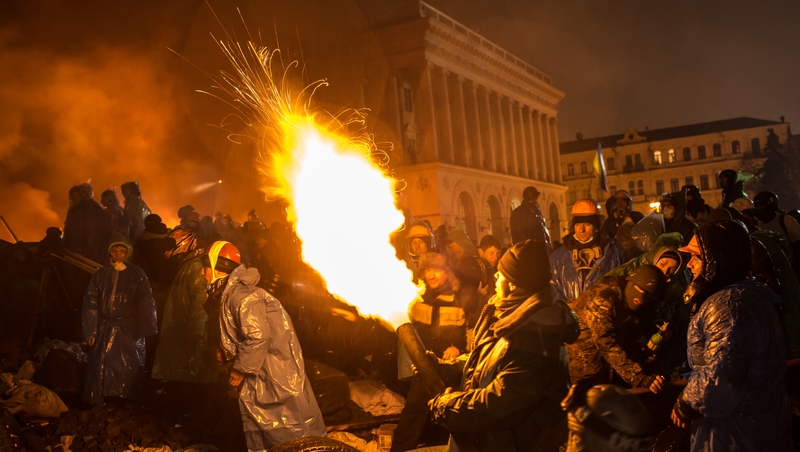 The protests began three months ago following the decision by President Yanukovych to reject a trade deal with the EU