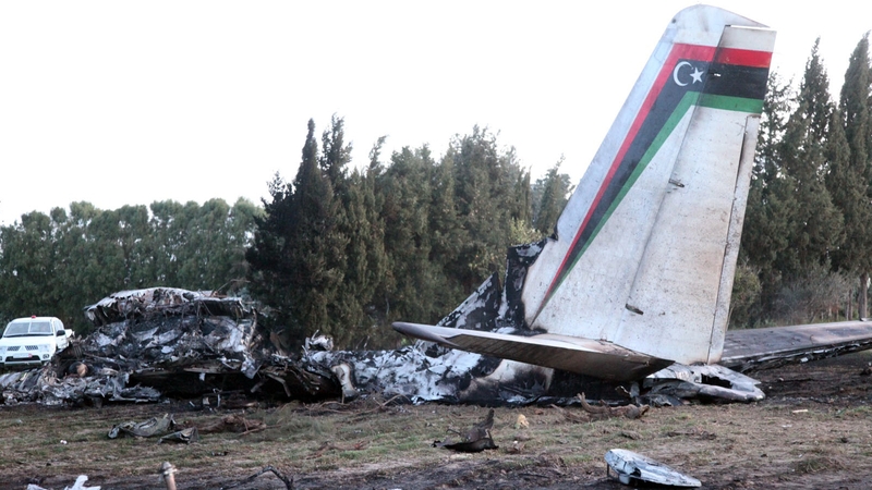 A Libyan army medical plane has crashed in Tunisia killing all 11 people on board (Pic: EPA)