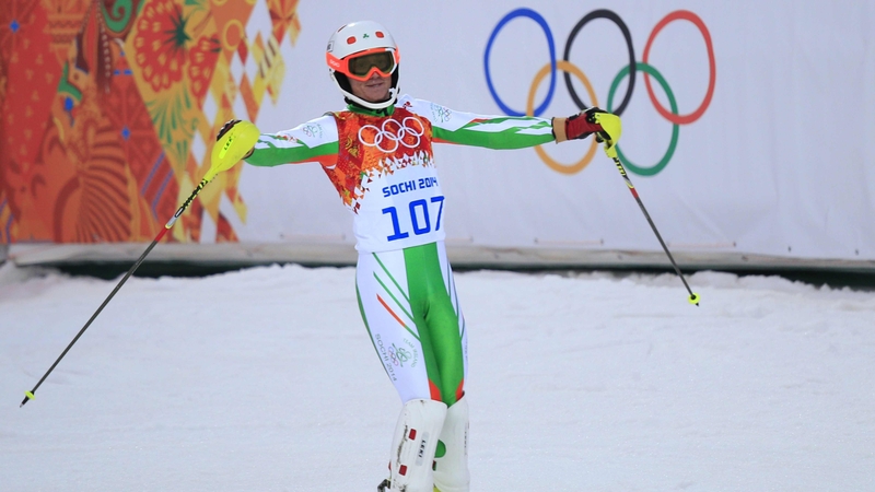 Conor Lyne after finishing his first run