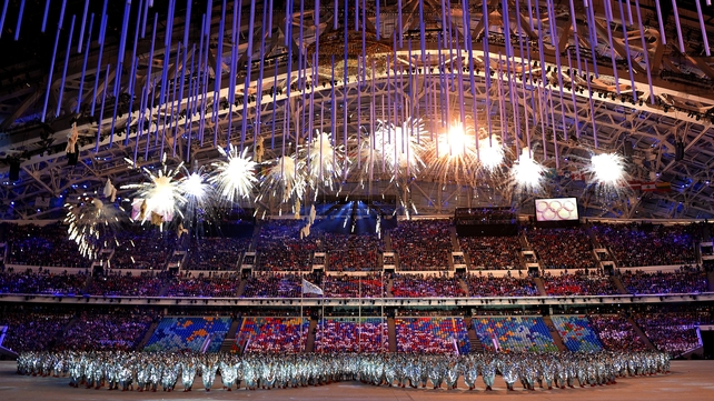The crowd was treated to a spectacular light and firework show