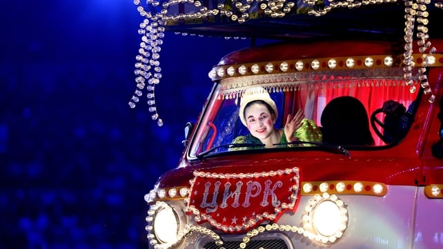 Russia's well-known circus heritage was also marked during the closing ceremony