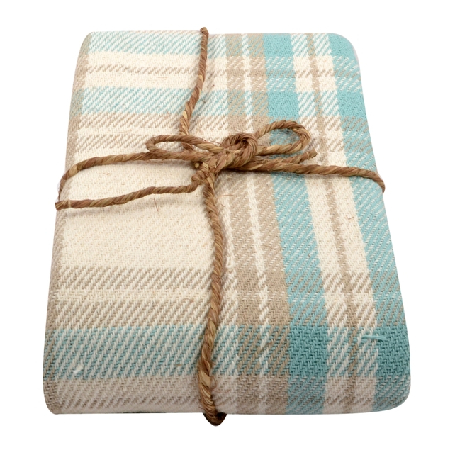 Blue cotton check throw €15