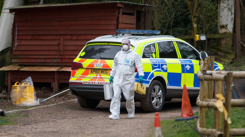 Police at the scene at Keepers Cottage Stud where the bodies were discovered
