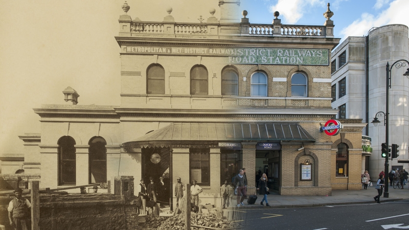An exterior shot of the completed Gloucester Road Station on the underground Metropolitan and District Railway, which was opened on 3 October 1868 (Pic: Museum of London)