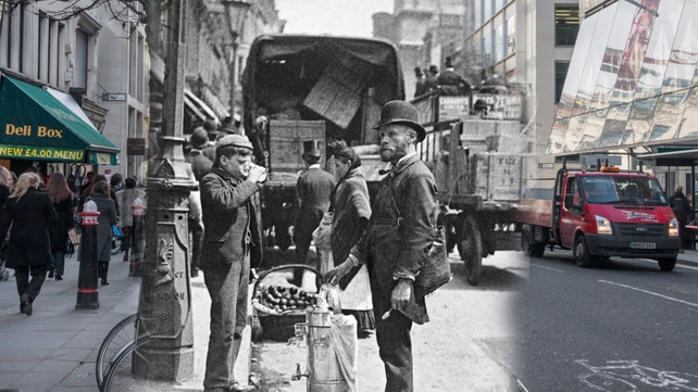 A street seller of sherbert and water is photographed on Cheapside completely unaware of the camera (Pic: The Estate of Paul Martin)