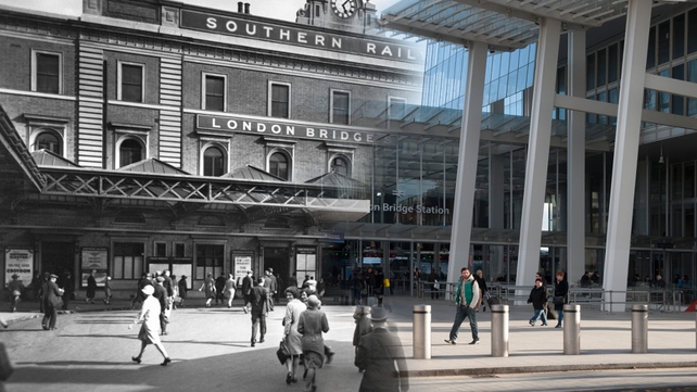 A view of the forecourt of the Southern Railway's terminus at London Bridge (Pic: Museum of London)
