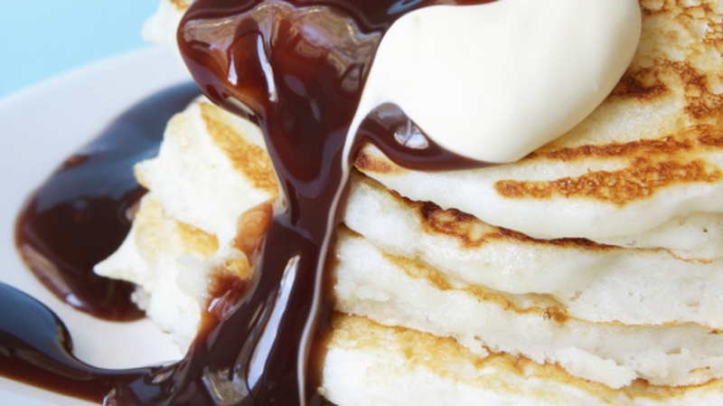 Pancakes with Chocolate and Cream
