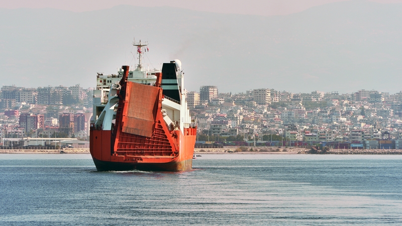 Norwegian ship Taiko entering the harbour of Latakia earlier this month to transport chemical weapons