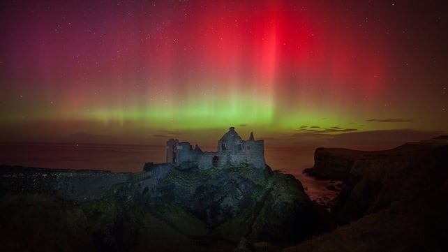 The Northern Lights at Dunluce Castle in Co Antrim (Pic: Martina Gardiner)