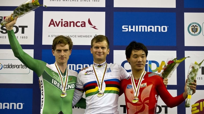 Martyn Irvine (left) with gold medal-winner, Russian Ivan Kovalev centre) and Hong Kong's King Lok Cheung, who took bronze