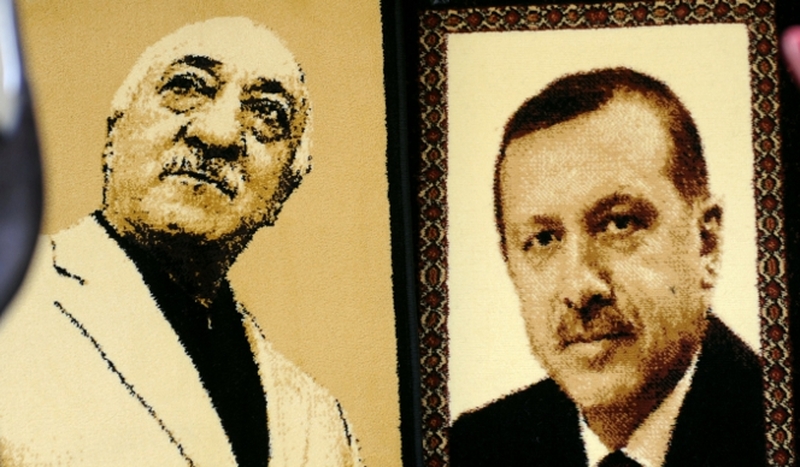 Former ally of Recep Tayyip Erdogan, Fethullah Gulen pictured left lives in the US