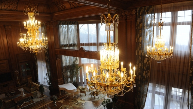 Chandeliers in the sitting room