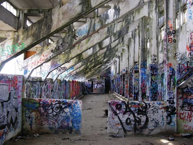 This is an image of a graffiti gallery prototype in the baths in Blackrock Co Dublin. It was captured during research into the movement of graffiti as vandalism, to graffiti as accepted works of art (Pic: Connell Vaughan)