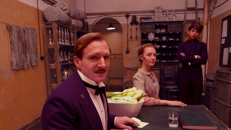 Ralph Fiennes and Saoirse Ronan in The Grand Budapest Hotel