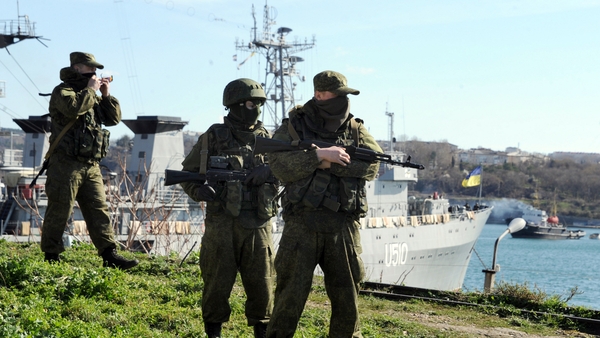 Russian troops reportedly took mobile phones and began trying to remove vehicles from the Bakhchisaray base