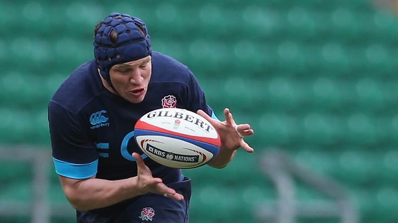 Tom Johnson in training ahead of England's clash with Wales