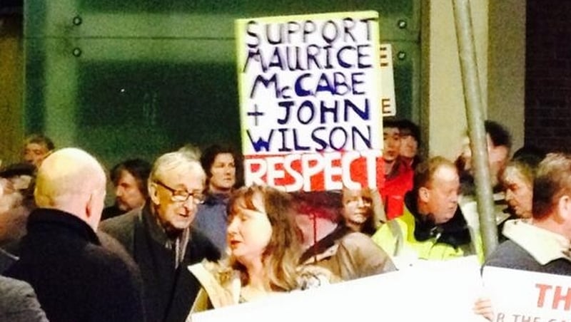 Members of Justice for All, the Shell to Sea and others were at the protest