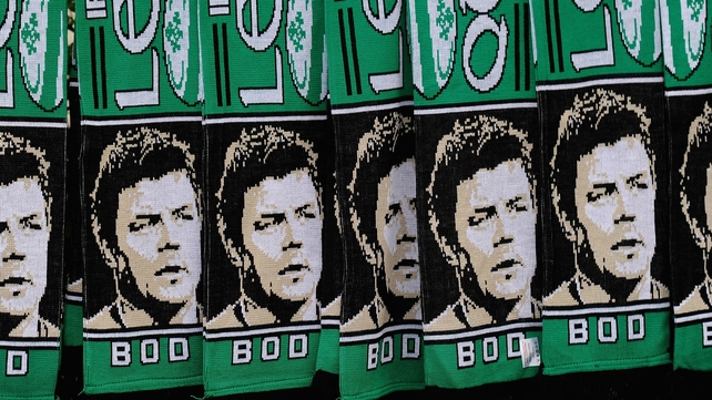 Memorabilia on sale outside the ground