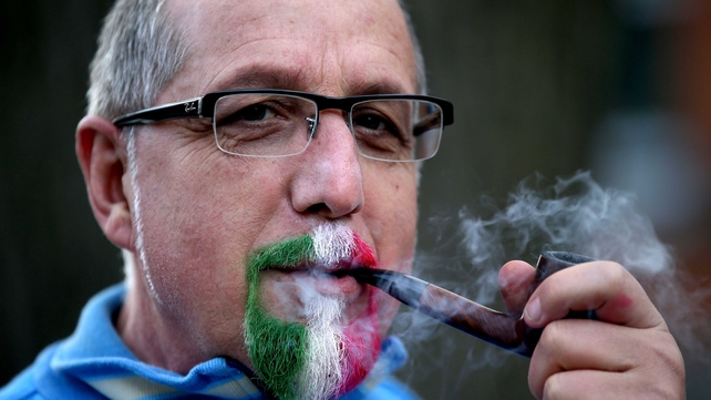 An Italian fan with a cool beard and a bad habit