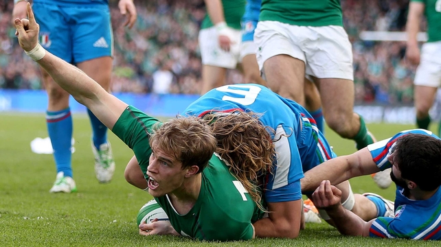 Andrew Trimble touched down just before half-time after a majestic pass from Brian O'Driscoll