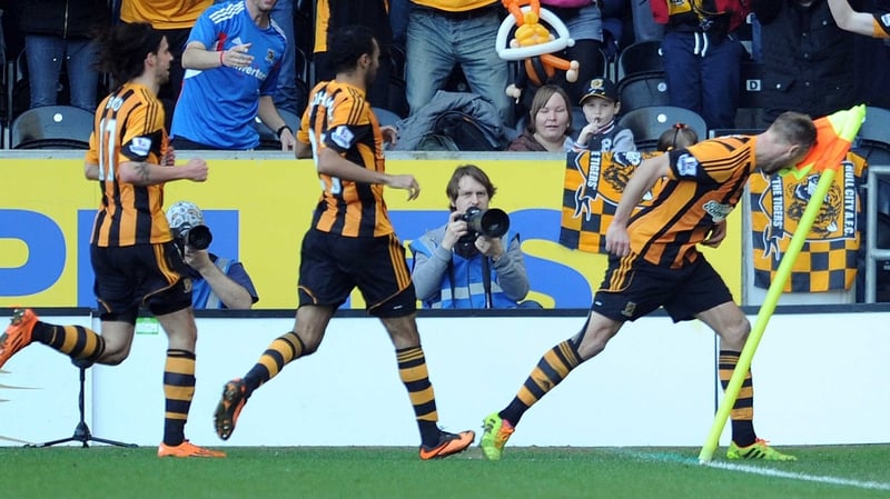 David Meyler celebrated his goal by headbutting the corner flag