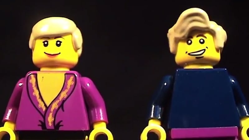 Torvill and Dean transformed into Lego