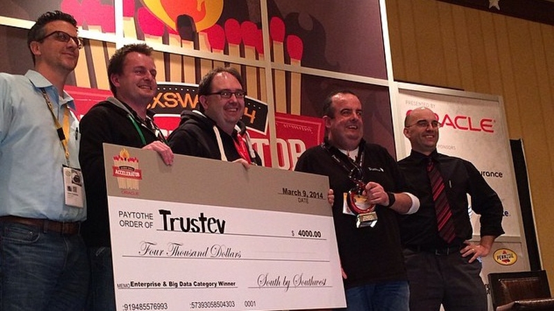 Trustev pictured at the SXSW Accelerator awards in Texas