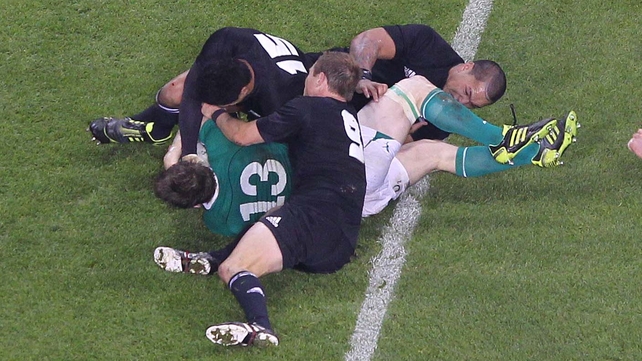 Another moment of magic - O'Driscoll scores a try against New Zealand at the Aviva Stadium in 2010