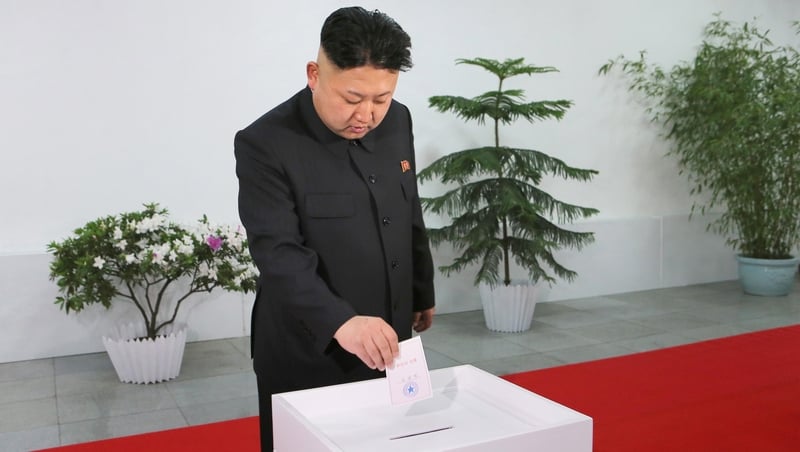 Kim Jong-Un cast his ballot at a polling station in Pyongyang (Pic: EPA)