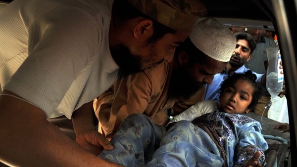 A number of schoolchildren were injured in the violence (Pic: EPA)