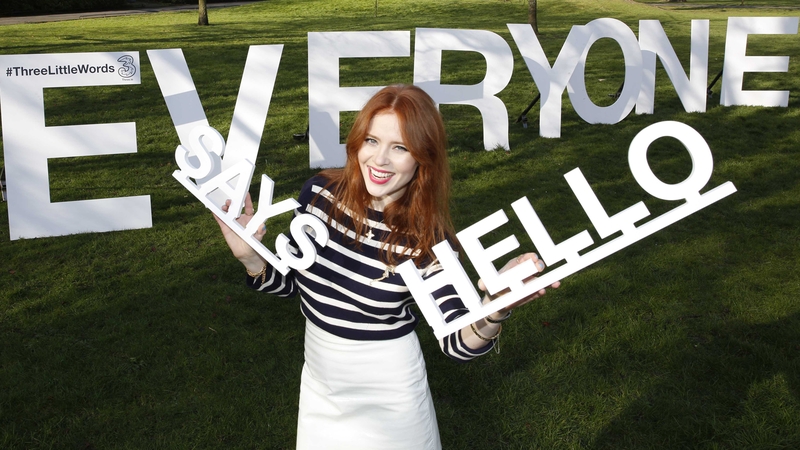Angela Scanlon in Dublin today to launch Three campaign
