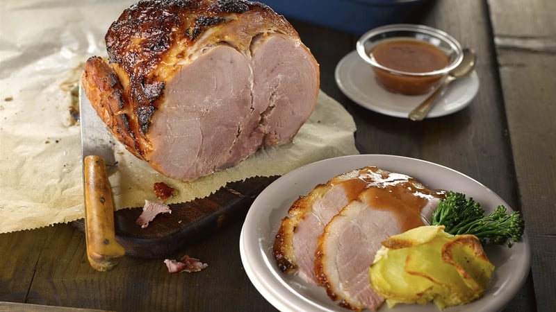Fillet of Ham with Redcurrant Sauce and Boulangère Potatoes