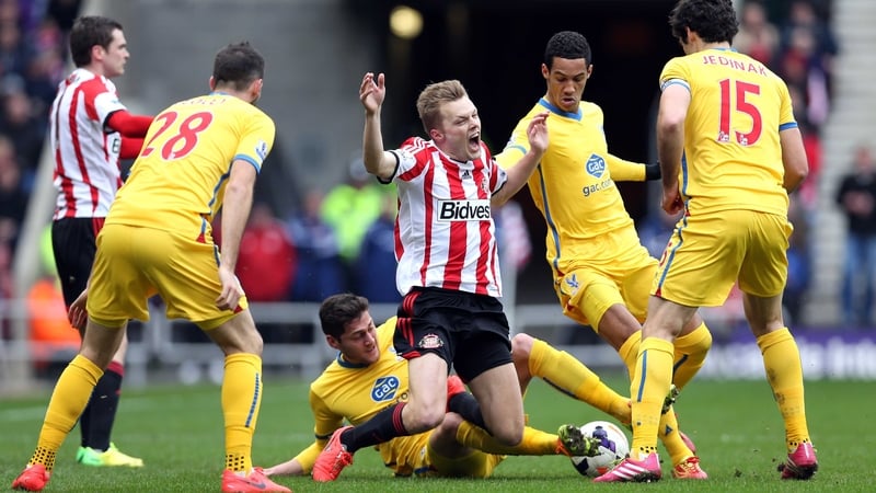 Sebastian Larsson goes down under a heavy challenge