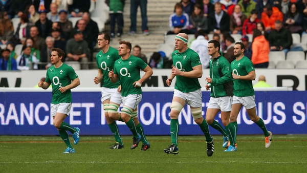 Ireland take to the field at Stade de France
