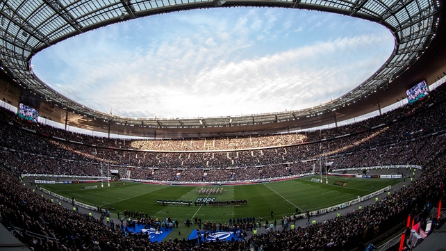 Ireland and France line up at the Stade de France
