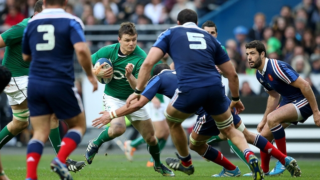 In action against France in his final game