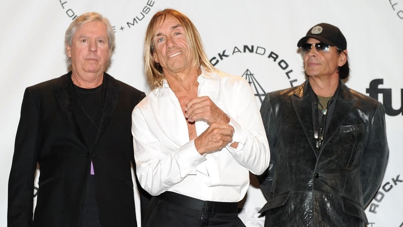 James Williamson, Iggy Pop and Scott Asheton at the Rock And Roll Hall Of Fame Induction 2010