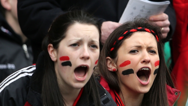 Mount Leinster Rangers in full voice supporting their side