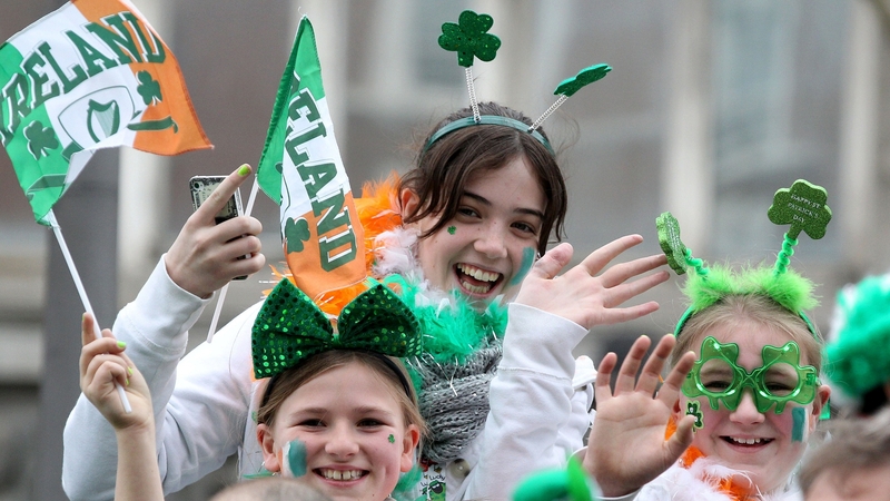 Spectators watching the St Patrick's Day parade in Dublin