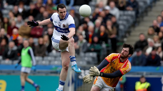 Ciaran Naughton saves from Ciaran Dorney