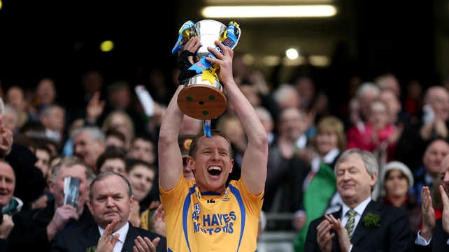 Portumna captain Ollie Canning lifts the Tommy Moore Cup