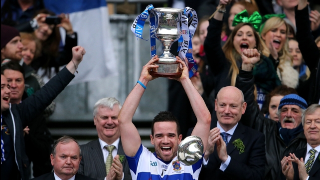 Ger Brennan of St Vincent's lifts the Andy Merrigan Cup