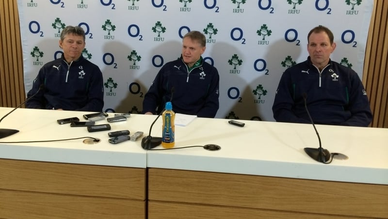 Joe Schmidt addresses the media at Aviva Stadium