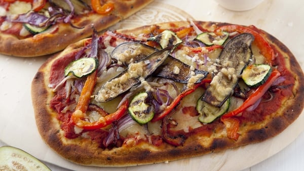 Roasted Summer Veg Naan Pizzas