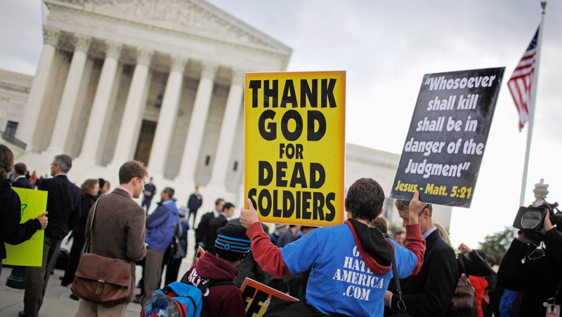 The Westboro Baptist Church has held protests at the funerals of soldiers killed in Iraq and Afghanistan