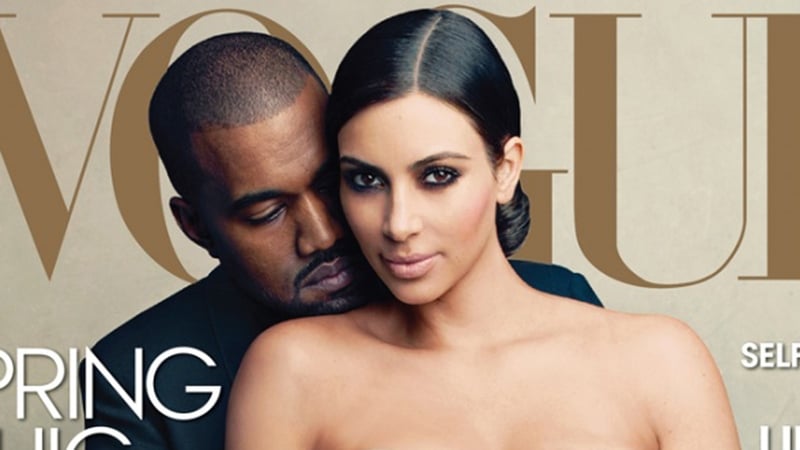 Kanye West and Kim Kardashian on the cover of Vogue