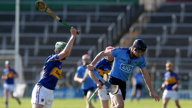 Cathal Barrett tries to block down Dublin's Danny Sutcliffe