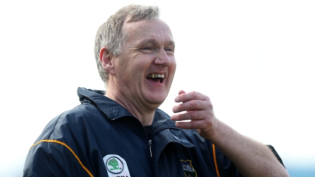 Tipperary manager Eamon O'Shea sees the lighter side of things during his side's game against Dublin